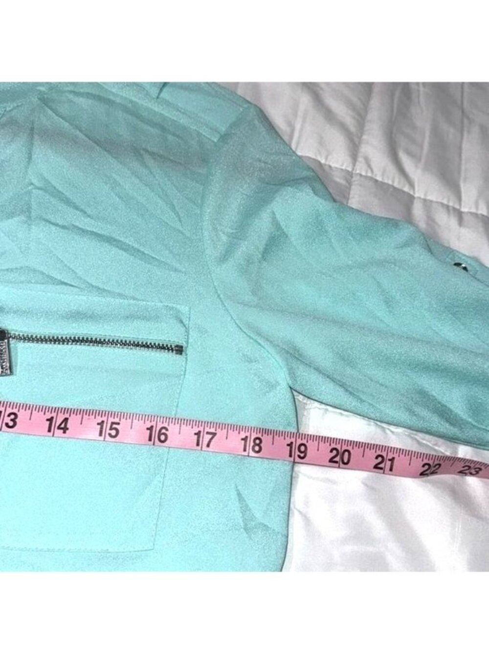 Calvin Klein Womens Long Sleeve Aqua Blouse Size S Polyester - Picture 9 of 10
